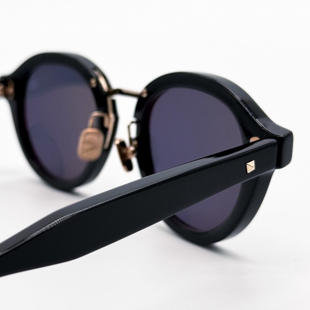 NEW VALENTINO SUNGLASSES VLS-132A BLACK/GRAY MEN ROUND EYEWEAR - Picture 5 of 8